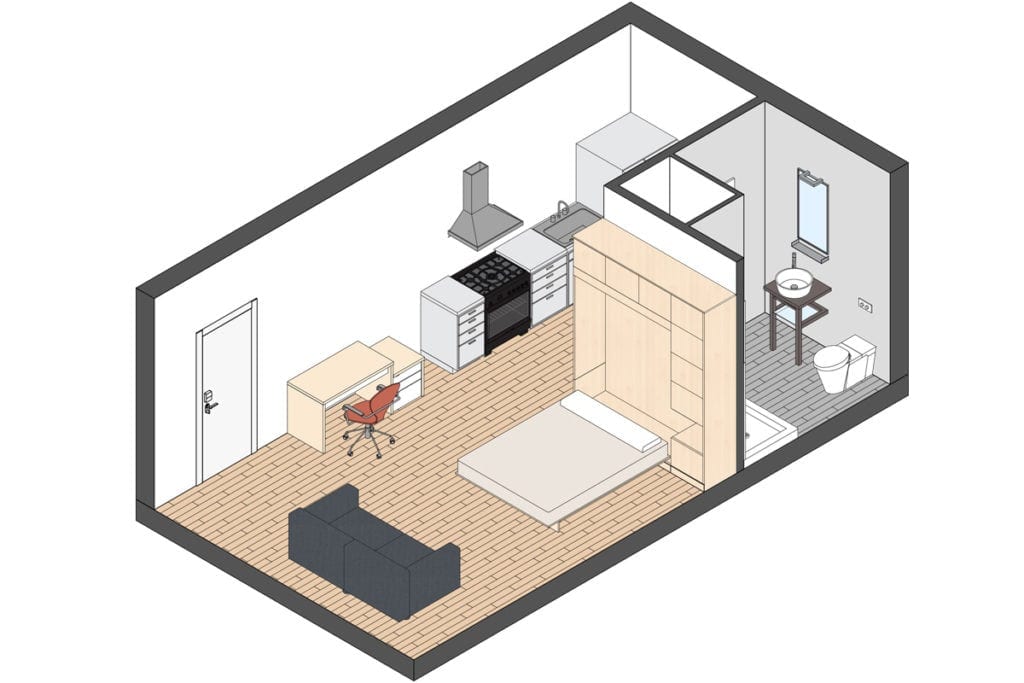 Micro Apartments Minimum Apartment Size, What Is The Smallest Legal Size For A Bedroom