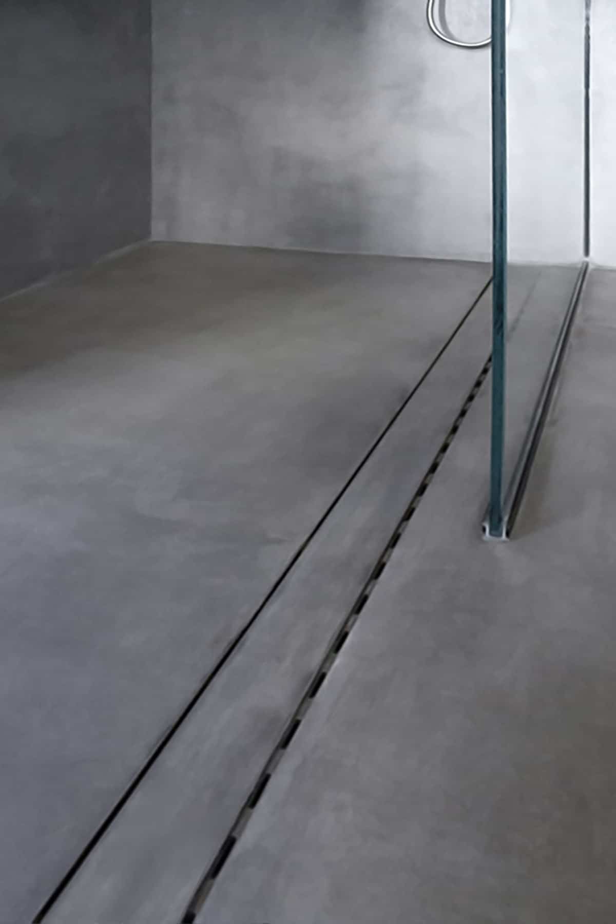 Concrete Bathroom Floor & Linear Shower Drain
