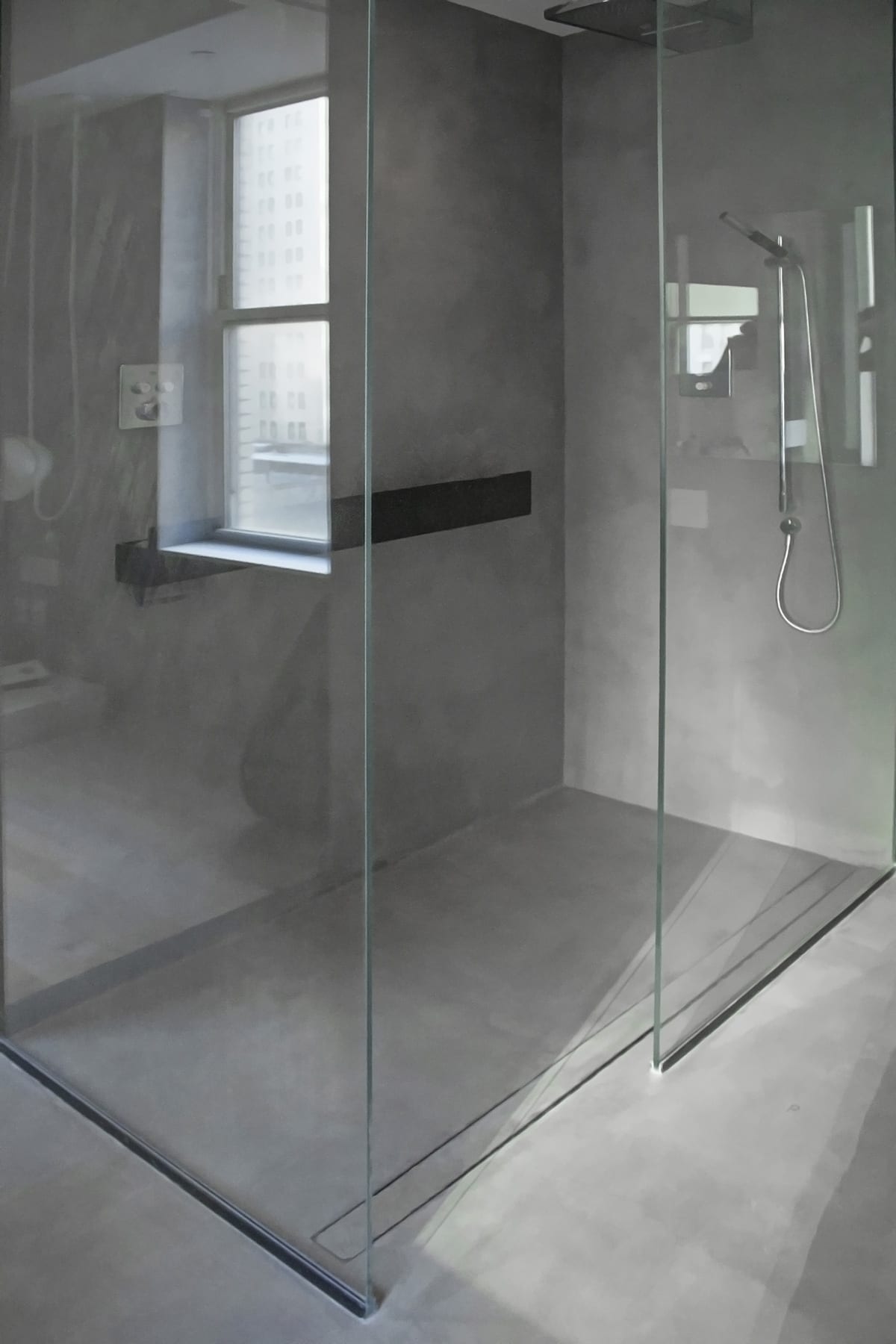 Modern concrete shower design