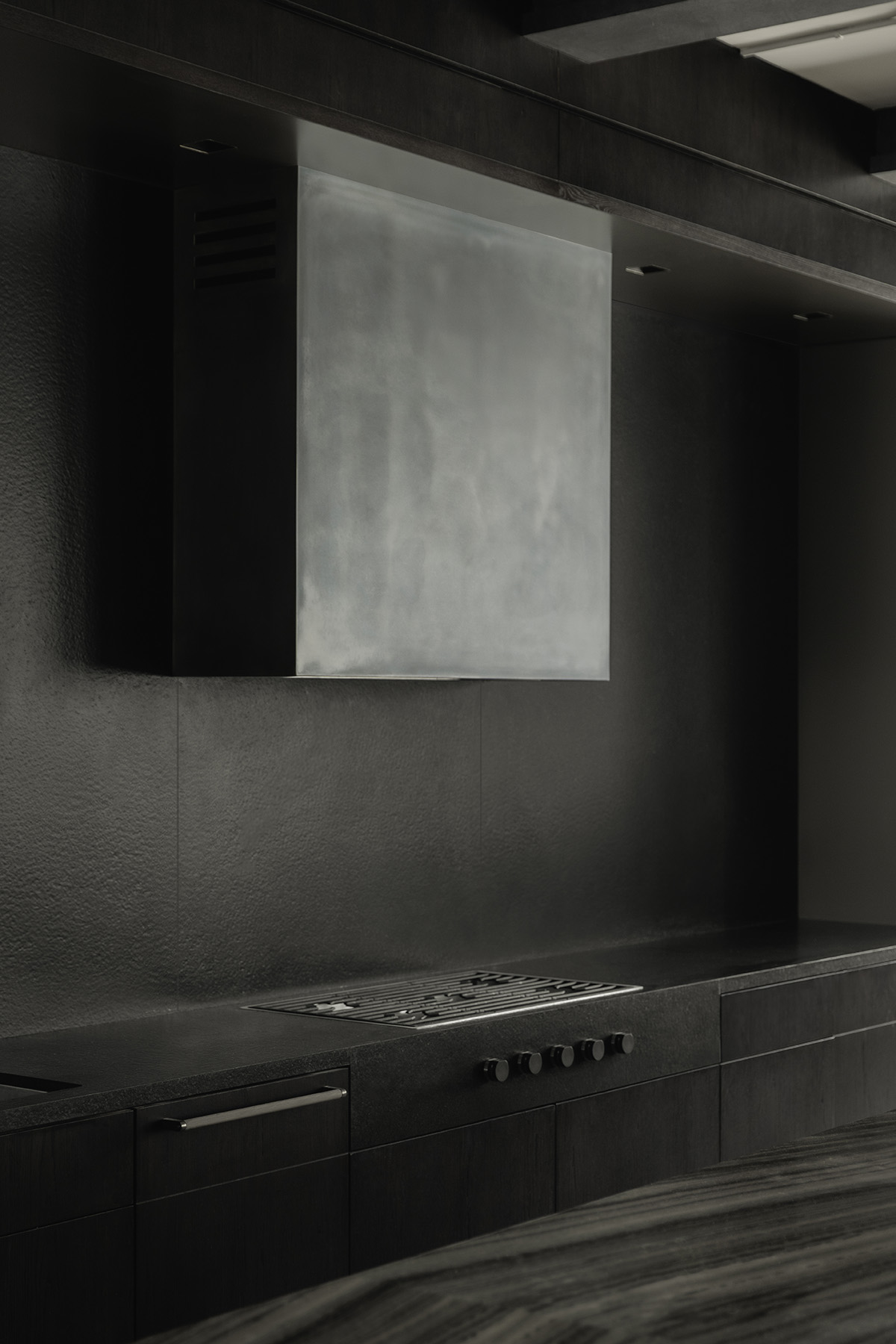 Custom Burnished Metal Kitchen Hood