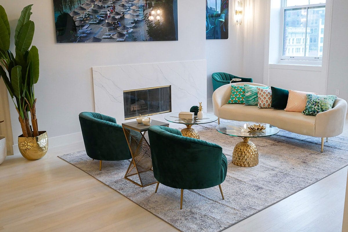 Loft Marble Slab Fireplace