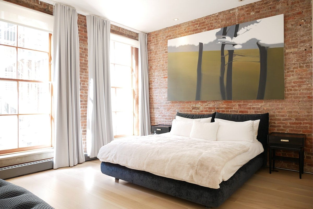 Exposed Brick Loft Bedroom Design