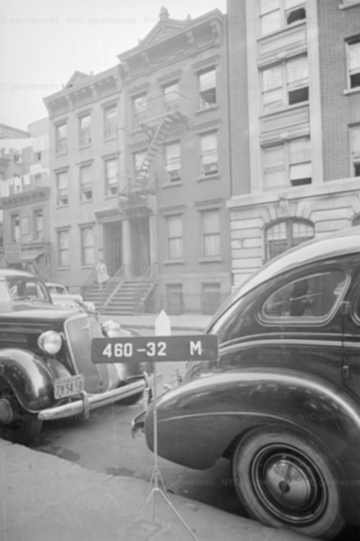 Historic Photo of Landmark Townhouse with fire escape