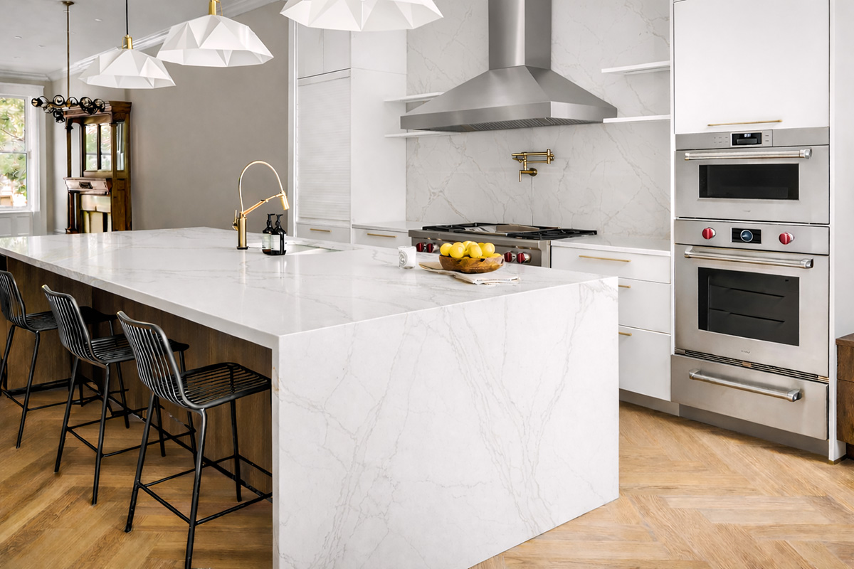 Brownstone Kitchen with Island