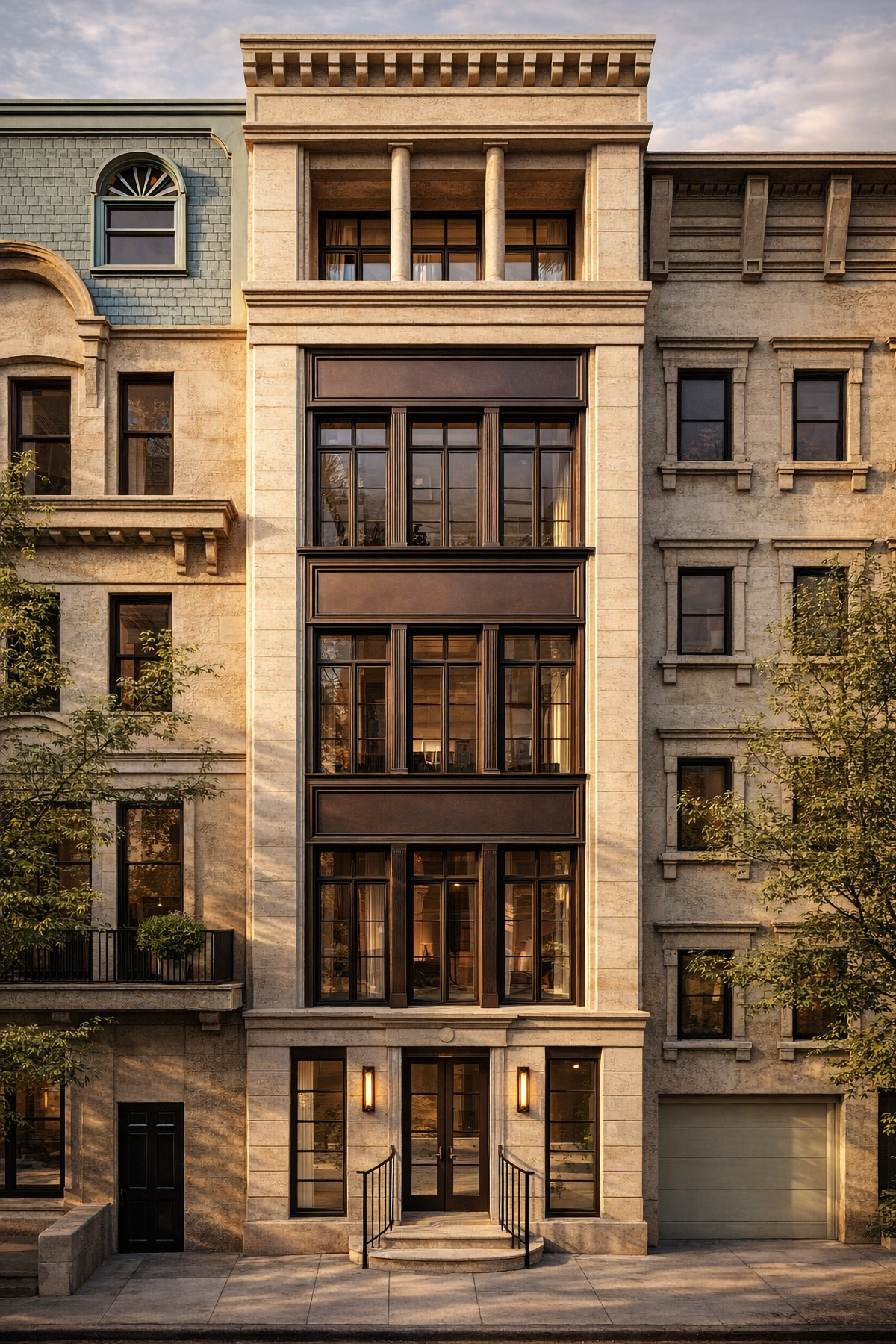 New Limestone Facade on UES Townhouse