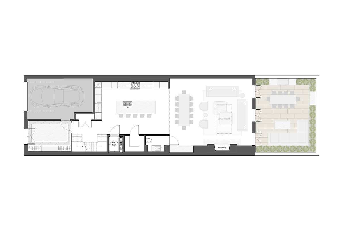 25 Foot Wide Townhouse Parlor Floor Plan