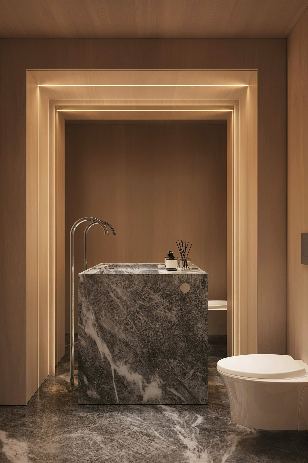Powder Room Design in a Luxury Townhouse