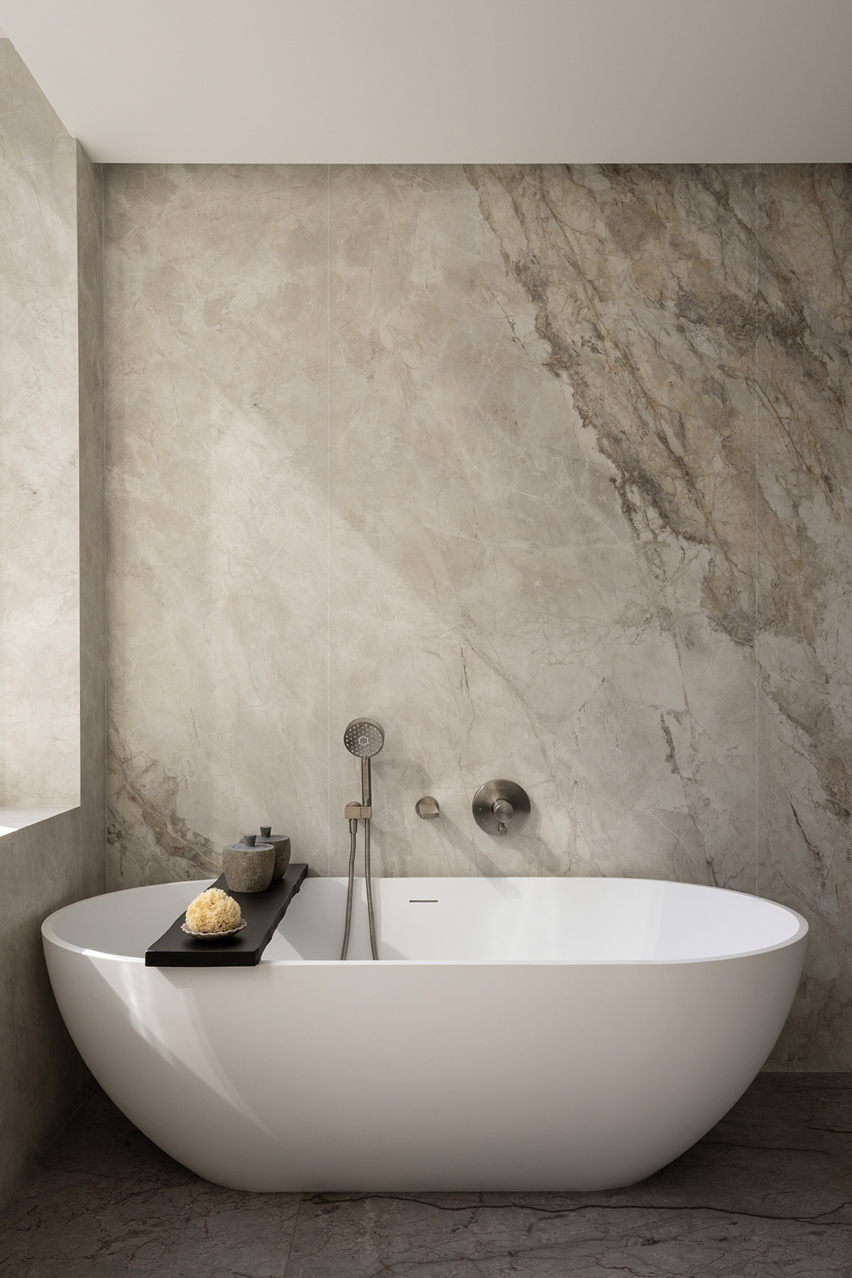 Tribeca Penthouse Bathroom With Slab Walls