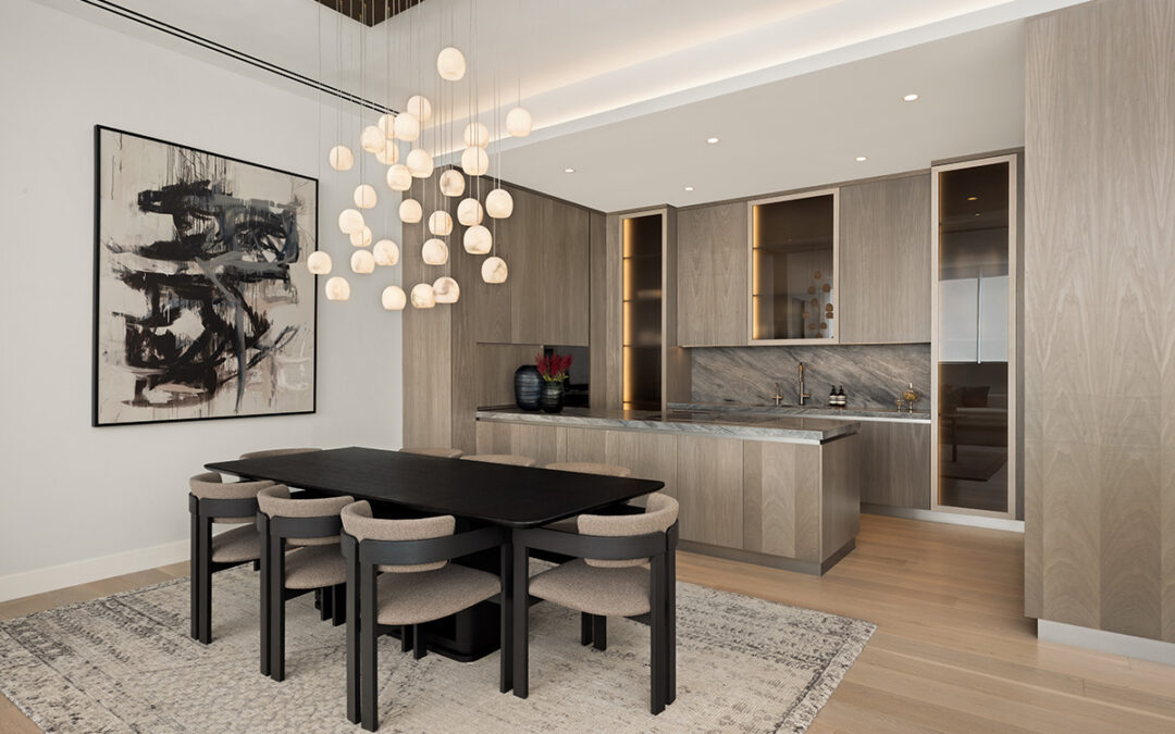 Warm Modern Kitchens with Natural Materials, Lighting, and Custom Details